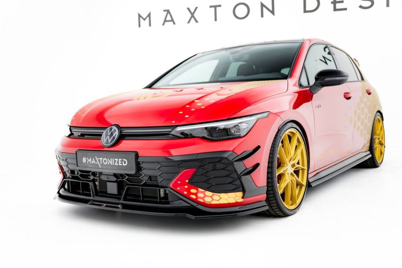 Maxton Front Ansatz V.3 VW Golf GTI Clubsport Mk8 Facelift schwarz Hochglanz VW-GO-8F-GTI-CS-FD3-G