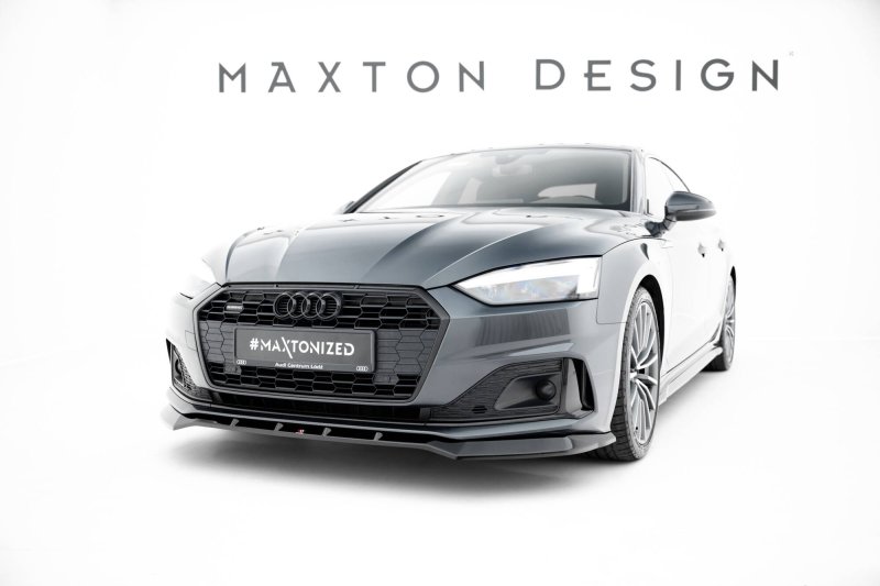 Maxton Front Ansatz V.2 Audi A5 F5 Facelift schwarz Hochglanz AU-A5-2F-SB-FD2-G