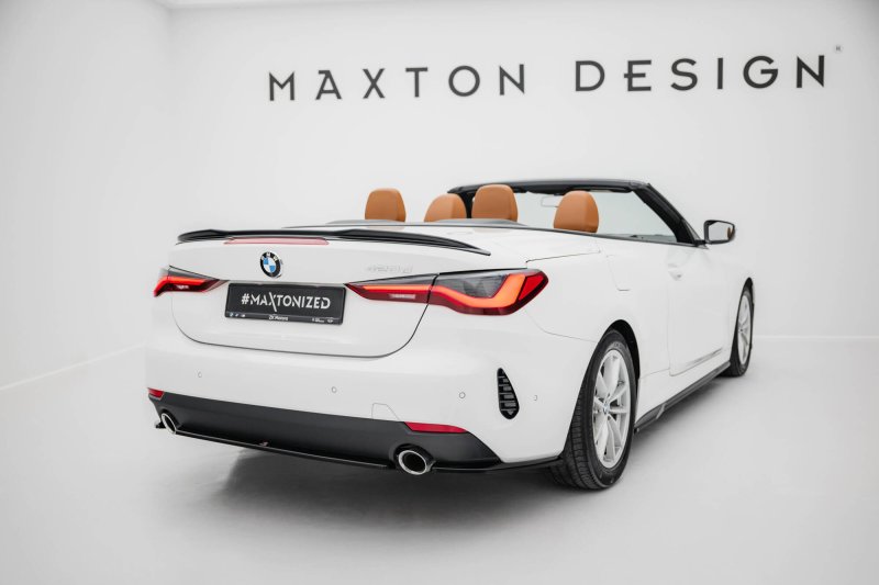 Maxton Mittlerer Diffusor Heck Ansatz BMW 4er Coupe / Cabrio G22 / G23 schwarz Hochglanz BM-4-G23-CA-RD1-G