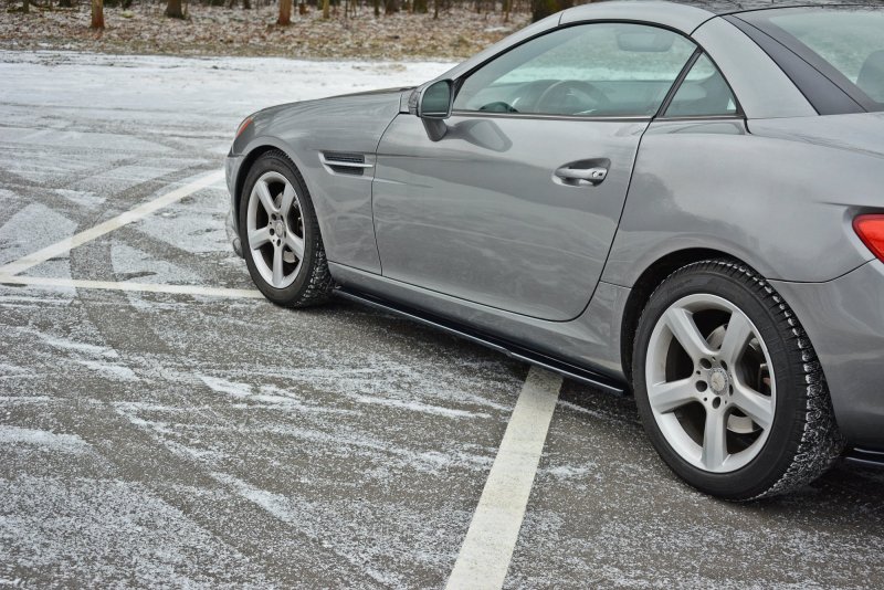 Maxton Seitenschweller Ansatz für Mercedes SLK R172 schwarz Hochglanz ME-SLK-R172-SD1-G
