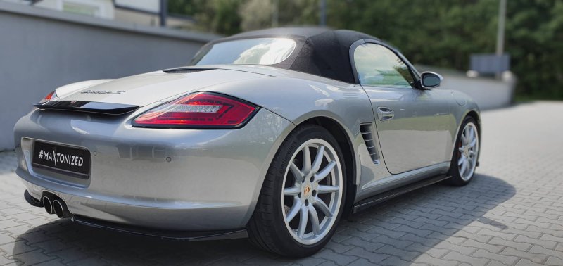 Maxton Spoiler CAP Abrisskante Porsche Boxster 987 schwarz Hochglanz PO-BO-S-987-CAP1-G