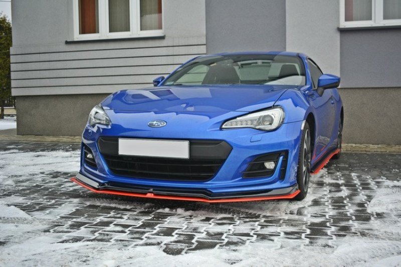 Maxton Front Ansatz V.5 für SUBARU BRZ FACELIFT schwarz Hochglanz SU-BRZ-1F-FD3RRED+FD3-G