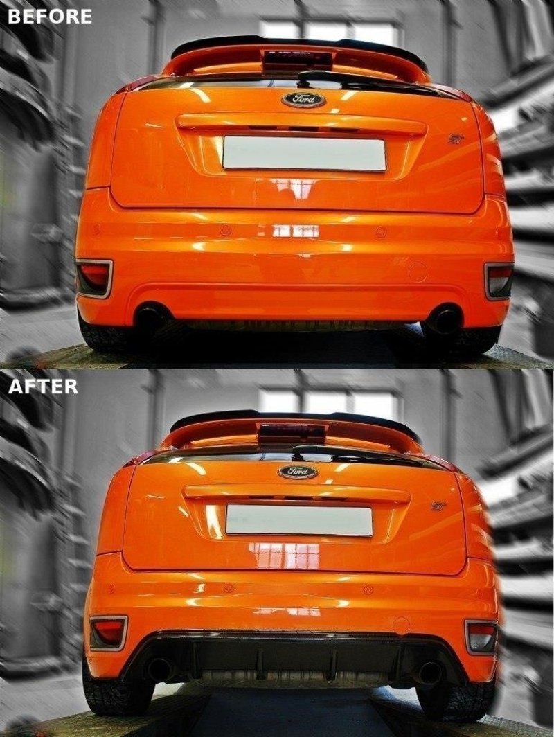 Maxton Diffusor Heck Ansatz für Ford Focus ST Mk2 schwarz Hochglanz FO-FO-2-ST-RS2-G