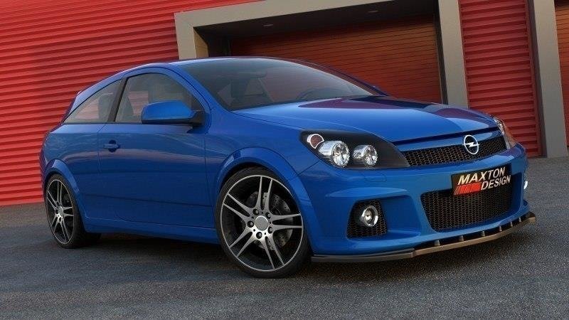 Maxton Front Ansatz für OPEL ASTRA H (für OPC / VXR) schwarz Hochglanz OP-AS-3-OPC-FD1-G