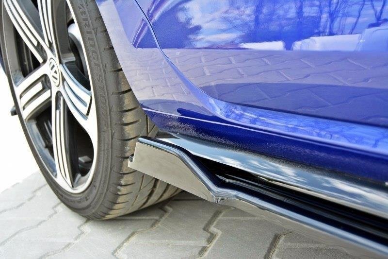 Maxton Seitenschweller Ansatz für V.1 für VW Golf 7 R / R-Line Facelift schwarz Hochglanz VW-GO-7F-R-SD1-G