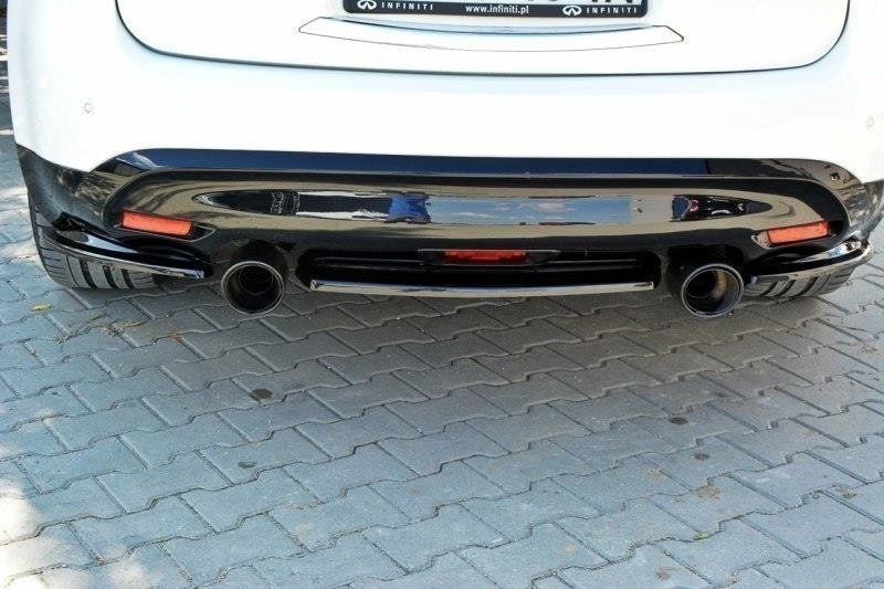 Maxton Heck Ansatz Flaps Diffusor für INFINITI QX70 schwarz Hochglanz IN-QX-70-1F-RSD1-G