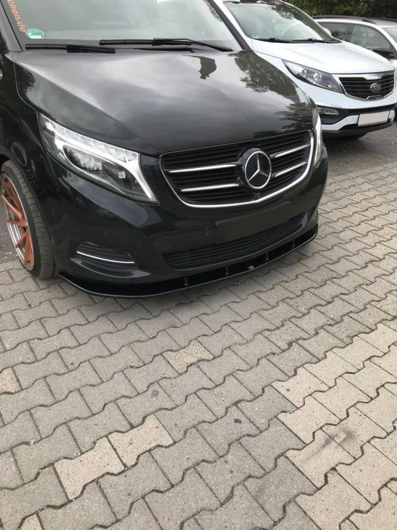 Maxton Front Ansatz für v.2 Mercedes V-Klasse W447 schwarz Hochglanz ME-V-447-FD2-G