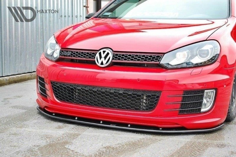 Maxton Front Ansatz für VER.2 VW GOLF 6 (FÜR GOLF GTI 35TH) schwarz Hochglanz VW-GO-6-GTI-35TH-FD2-G