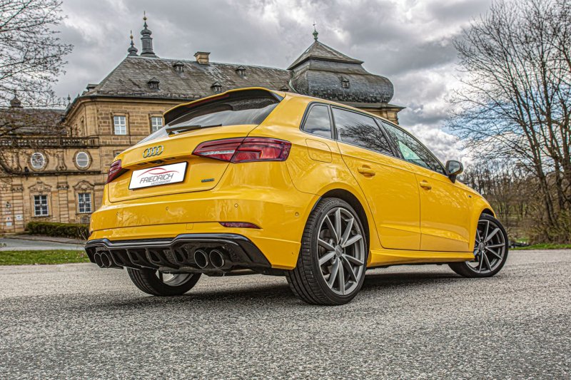 Friedrich Motorsport 76mm Duplex-Sportendschalldämpfer Audi A3 8V Sportback Quattro 971054TSLD-x3-X