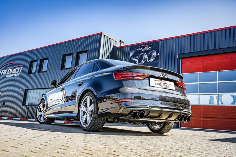 Friedrich Motorsport 76mm Duplex-Sportendschalldämpfer Audi A3 8V Limousine Quattro 971068TSLD-X3-X