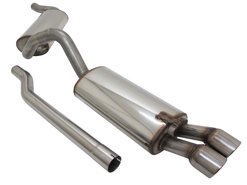 Novus Sportauspuff Anlage 60mm Edelstahl 2x76mm SR für Audi 80/90 B3 Typ 89 EA1402E76SR