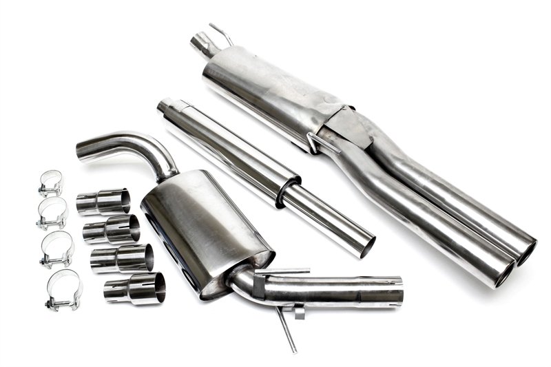 TA Technix Edelstahlanlage VW Vento 2x76mm rund + gebördelt EVOG3VAE276