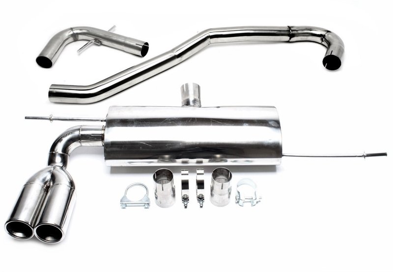 TA Technix Edelstahl Rennsportanlage Audi A3 8P 2x76mm rund + gebördelt RSG5AE276