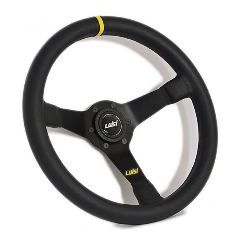 Luisi Mirage Corsa Sportlenkrad Leder schwarz / gelb geschüsselt & TÜV Prüfbericht
