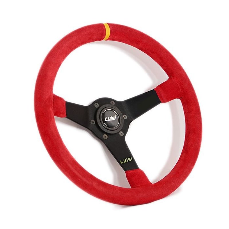 Luisi Mirage Corsa Sportlenkrad Wildleder rot / gelb geschüsselt & TÜV Prüfbericht