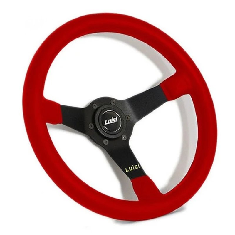 Luisi Mirage Sportlenkrad Leder rot geschüsselt & TÜV Prüfbericht