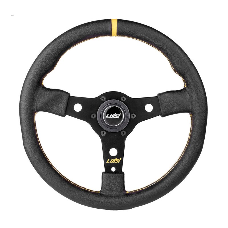 Luisi Racing Corsa Sportlenkrad Leder schwarz / gelb mit TÜV Prüfbericht
