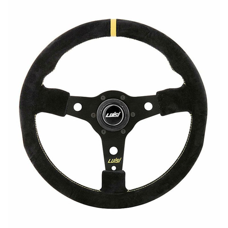 Luisi Racing Corsa Sportlenkrad Wildleder schwarz / gelb mit TÜV Prüfbericht