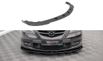 Maxton Street Pro Front Ansatz für +Flaps für V.1 + Flaps Mazda 3 MPS Mk1 schwarz Hochglanz MA3MPS1CNC-FD1BRB+FSF1-G