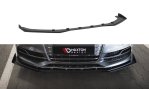 Maxton Street Pro Front Ansatz + Flaps Audi S3 / A3 S-Line Limousine 8V schwarz Hochglanz AUS33SCNC-FD1BRB+FSF1-G