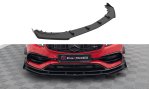 Maxton Street Pro Front Ansatz + Flaps Mercedes-Benz A 45 AMG Aero W176 Facelift schwarz Hochglanz MEA176FAEROCNC-FD1B+FSF1-G