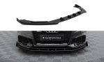 Maxton Street Pro Front Ansatz + Flaps V.1 + Flaps Audi RS3 Limousine 8V Facelift schwarz Hochglanz AURS38VFSCNC-FD1B+FSF1-G