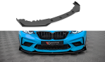 Maxton Street Pro Front Ansatz +Flaps für V.1 + Flaps BMW M2 F87 schwarz Hochglanz BM287MCOMPCNC-FD1BRB+FSF1-G