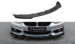 Maxton Street Pro Front Ansatz + Flaps BMW 4er Coupe / Gran Coupe / Cabrio M-Paket F32 / F36 / F33 schwarz Hochglanz BM4F32MPACKCNC-FD4BRB+FSF1-G