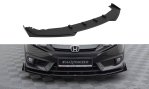 Maxton Street Pro Front Ansatz + Flaps Honda Civic Mk10 schwarz Hochglanz HOCI10CNC-FD1BRB+FSF1-G