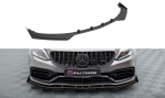 Maxton Street Pro Front Ansatz + Flaps Mercedes-AMG C63 Limousine / Kombi W205 Facelift schwarz Hochglanz MEC205F63CNC-FD1B+FSF1-G