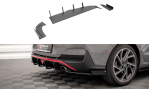 Maxton Street Pro Heck Ansatz Flaps Diffusor + Flaps Hyundai I30 Fastback N-Line Mk3 Facelift schwarz Hochglanz HYI303FNLINEFBCNC-RS1B+RSF1-G
