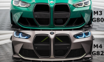 Maxton Carbon Fiber Front Grill + License Plate Holder Base BMW M4 G82  / M3 G80 CF-BM-4-G82-M-G1-245V-P