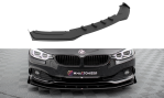 Maxton Street Pro Front Ansatz für +Flaps für + Flaps BMW 4er Gran Coupe F36 schwarz Hochglanz BM4F36GCCNC-FD1B+FSF1-G