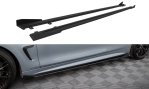 Maxton Street Pro Seitenschweller Ansatz + Flaps BMW 4er Coupe / Gran Coupe / Cabrio M-Paket F32 / F36 / F33 schwarz Hochglanz BM4F32MPACKCNC-SD2BRB+SF1-G
