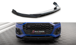 Maxton Front Ansatz V.1 für Audi SQ5 / Q5 S-Line SUV / Sportback Mk2 Facelift schwarz Hochglanz AU-SQ5-2F-SB-FD1G+FD1R-G