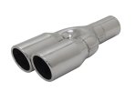 Auspuff Endrohr zum Anschweißen Edelstahl Y 2x76mm SR-Design mit ABE 2X763005