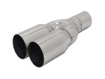 Auspuff Endrohr zum Anschweißen Edelstahl Y 2x76mm RL-Design mit ABE 2X763006
