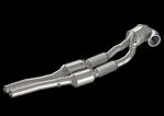 Friedrich Motorsport 1x96mm / 2x70mm Downpipe mit 200 Zellen Sport-Kat. Edelstahl 681084RS-DPKAHJS