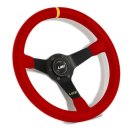 Luisi Mirage Corsa Sportlenkrad Leder rot / gelb geschüsselt & TÜV Prüfbericht