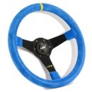 Luisi Mirage Corsa Sportlenkrad Wildleder blau / gelb geschüsselt & TÜV Prüfbericht